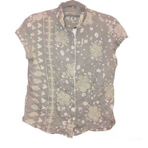 Mountain Hardwear Olive Green Floral Button Up Shirt‎ Size 10